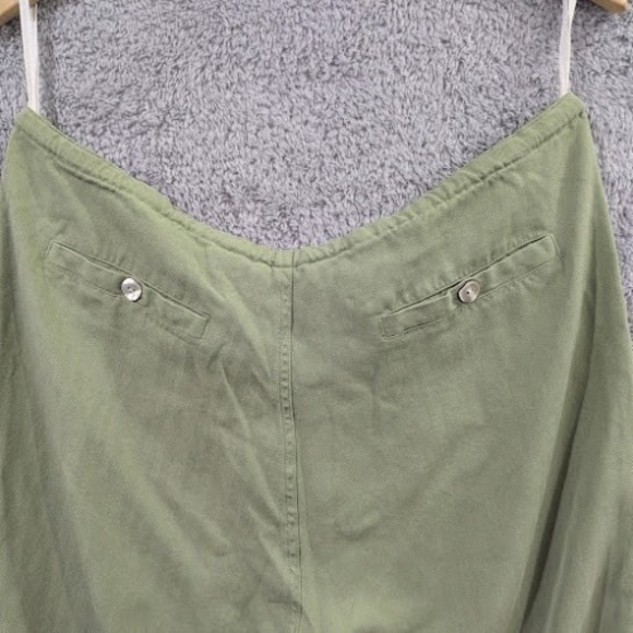 Tommy Bahama Women's Medium 100%‎ Silk Green Cropped Pants Drawstring Pockets - Picture 10 of 10